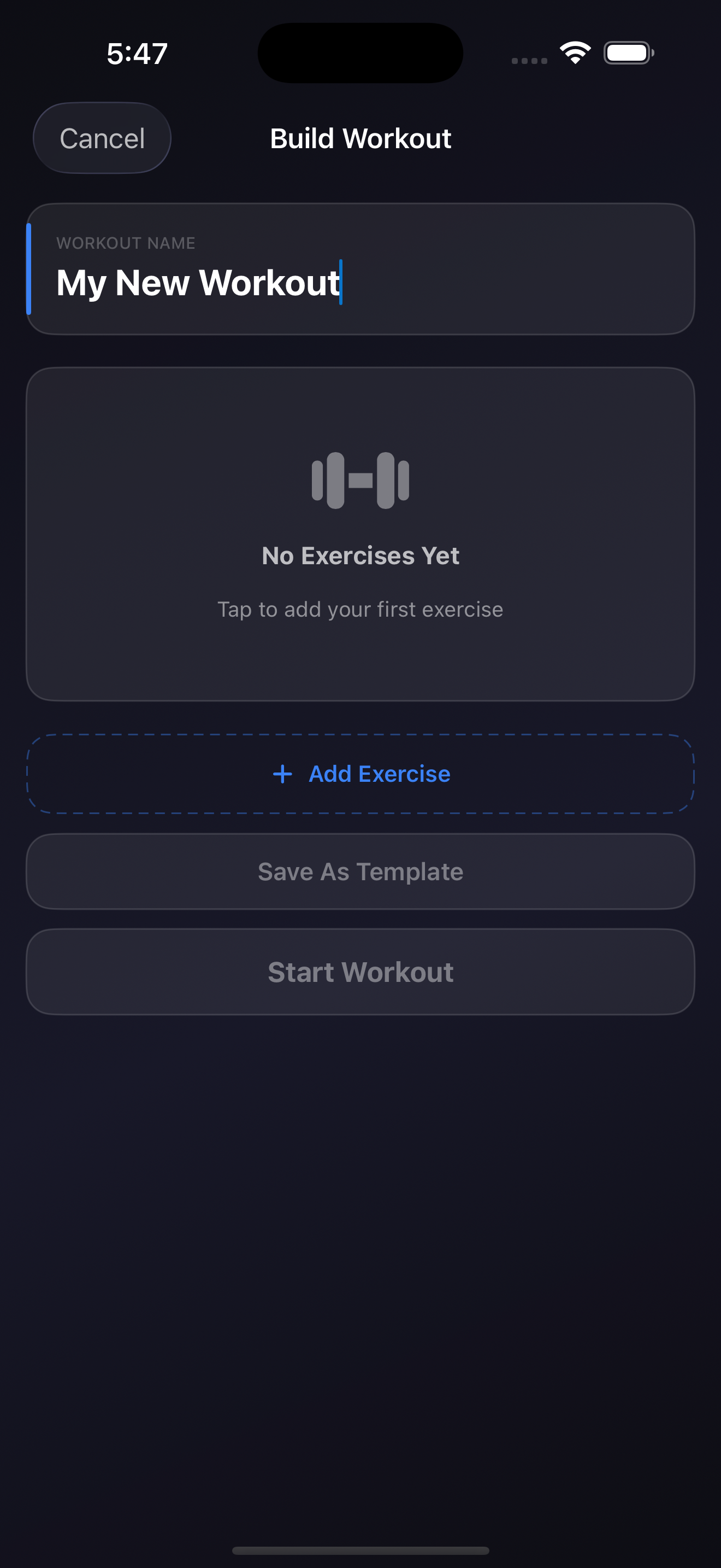 New workout