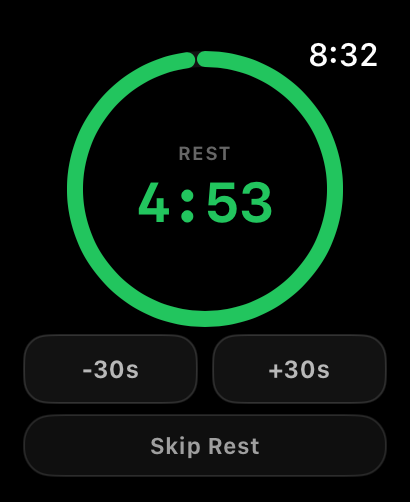 Rest timer on Apple Watch